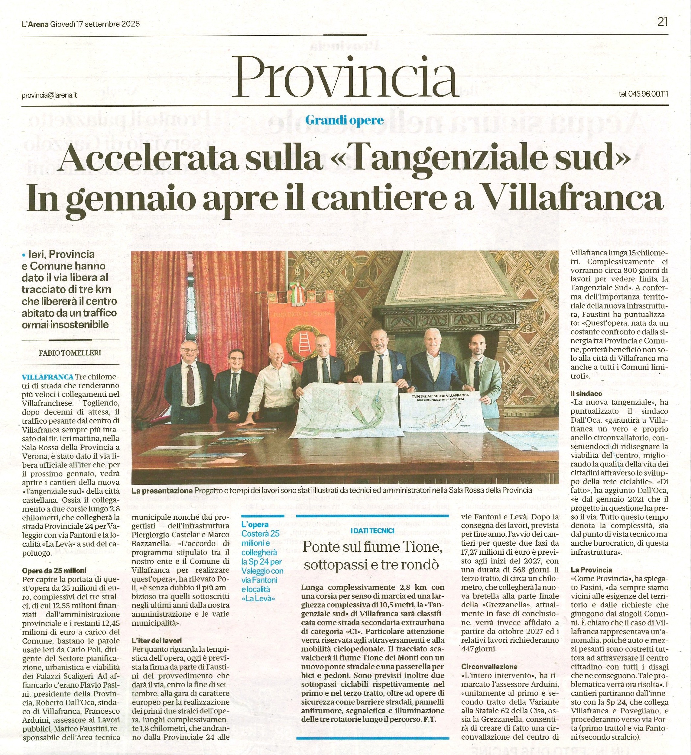 Accelerata sulla Tangenziale Sud